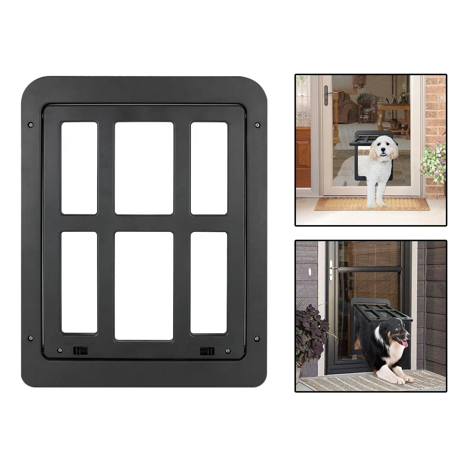 Dog Cat Flap Door for with 4 Way Locking Kitten Puppy Window Gate Security Door Pet Supplies