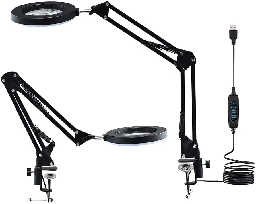2021 Led Magnifying Lamp With Clamp 1500 Lumens Stepless Dimmable 3