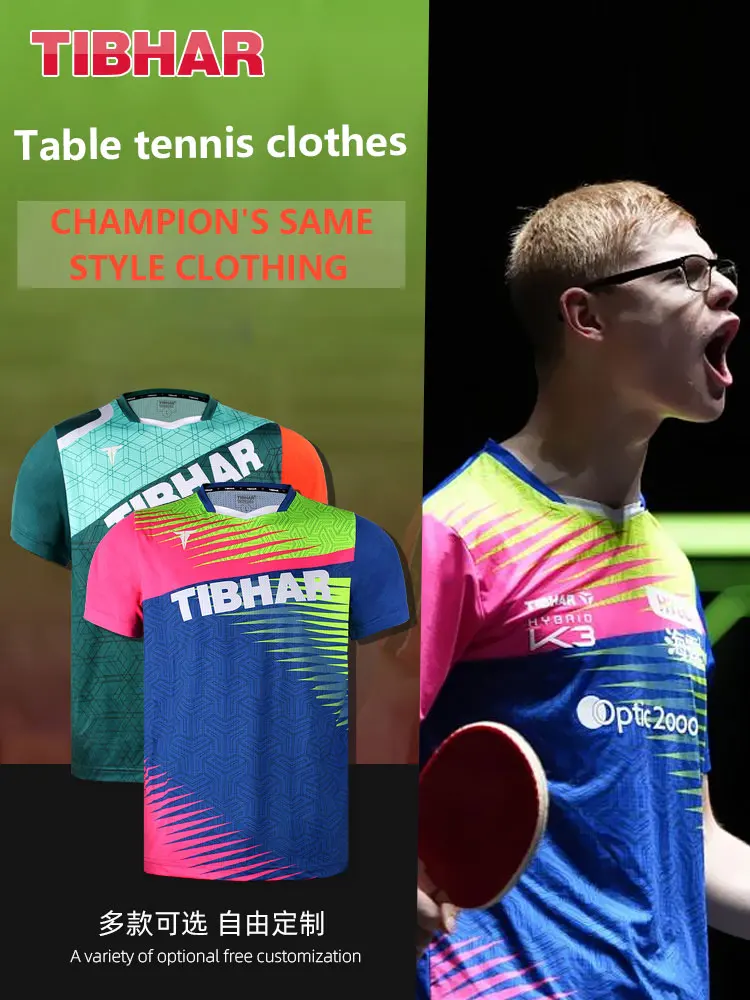 TIBHAR 2305 Table tennis clothes Ping Pong Clothing men's t-shirt Table tennis suit top gym clothing men Sports Clothing