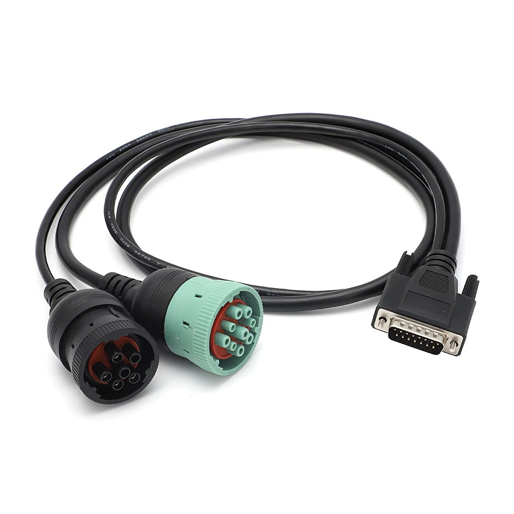 

Deutsch Cable Adapter 6 Pin 9 Pin Y for USB Link 125032 Truck PN 402048 DB15 PIN Male OBD Connector Compatible with GES050C