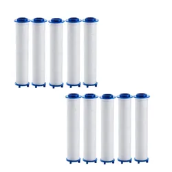 10-Pack High-Output Replacement Shower Filters - Eliminates Chlorine, Fluoride, and Hard Water Impurities (8cm X 2.4cm)