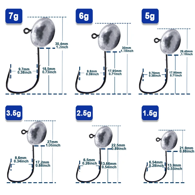 Rockfish Ajing Fishing Hooks 10~30Pcs Jig Head Hook Soft Worm Lure