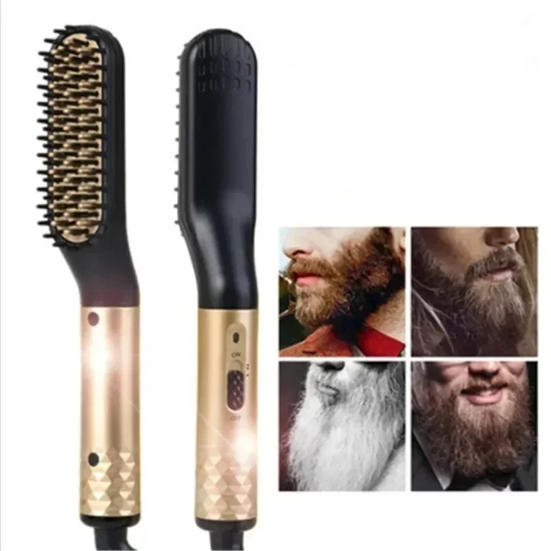 Man Hair Comb Brush Beard Straightener Multifunctional Hair Straightening Comb Curler Fast Heating Styling Tools