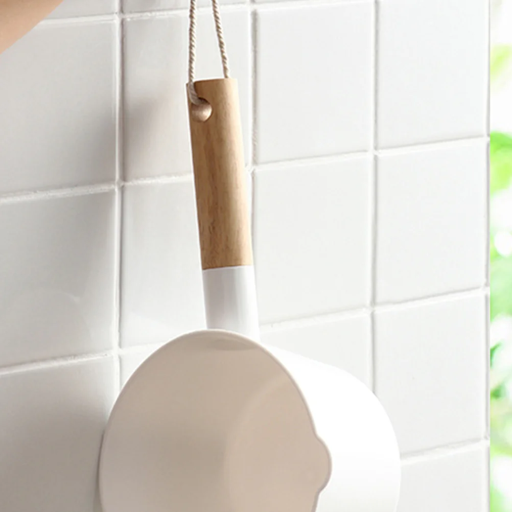Water Ladle with Wooden Handle Spoon Dipper Kitchenware Bucket Long Bamboo Baby