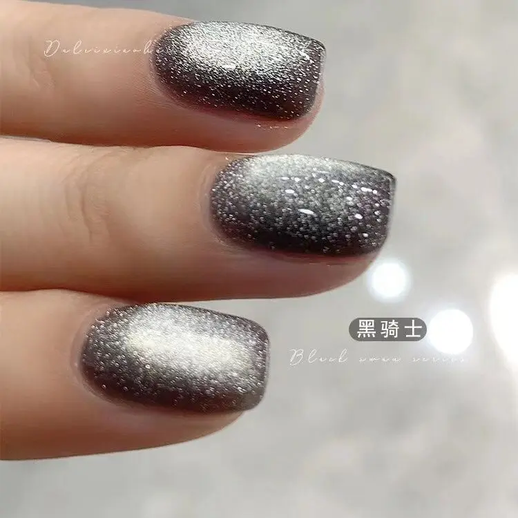 1Pc Black Pearl Cat Eyes Nail Gel Porcelain White Quartz Magnetic Nail Polish  UV Nail Gel Nail Art  DIY Nail Art Gel Nails Tool 4