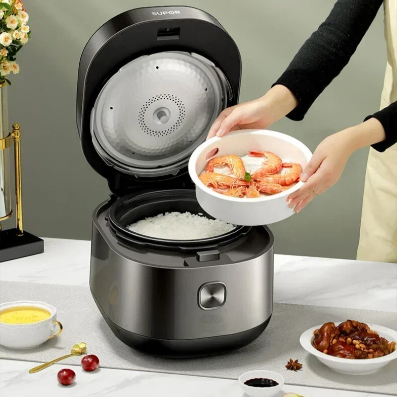 Supor Pressure Cooker 5 Liters Steam Boil Rice Cooker 2 Inner Pots Timing Reservation Electric Home Kitchen Multicooker