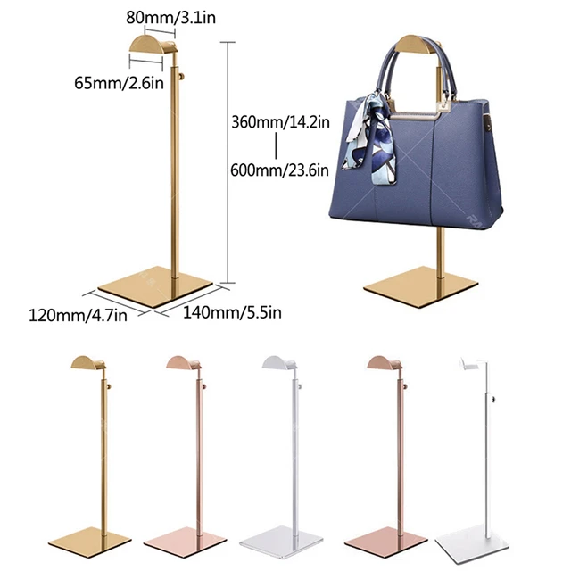 Amazon.com: Leinuosen 4 Pcs Tabletop Purse Display Stand T Shaped  Adjustable Height Purse Rack Stand Handbag Holder Purse Hanger Stand  (Black) : Clothing, Shoes & Jewelry