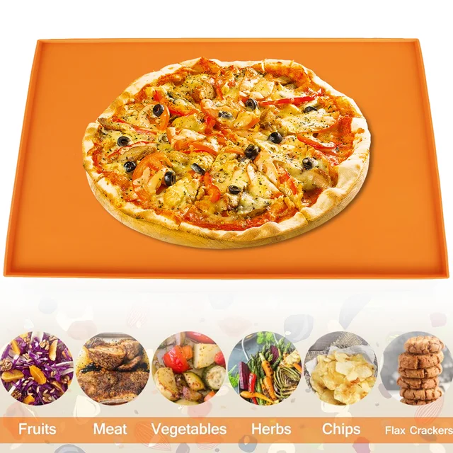 4/6Pcs Silicone Food Baking Mat Meat Vegetables Dehydrator Sheets with Edge Non-stick Cake Board Baking Tray Kitchen Accessories 3