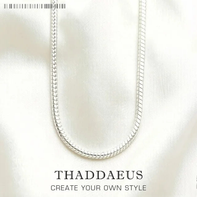 Collier chaîne serpent 3mm, Glam romantique, Bijoux à la mode, Style européen, Soul, Bijoux en argent Sterling 925, cadeau pour hommes et femmes 1