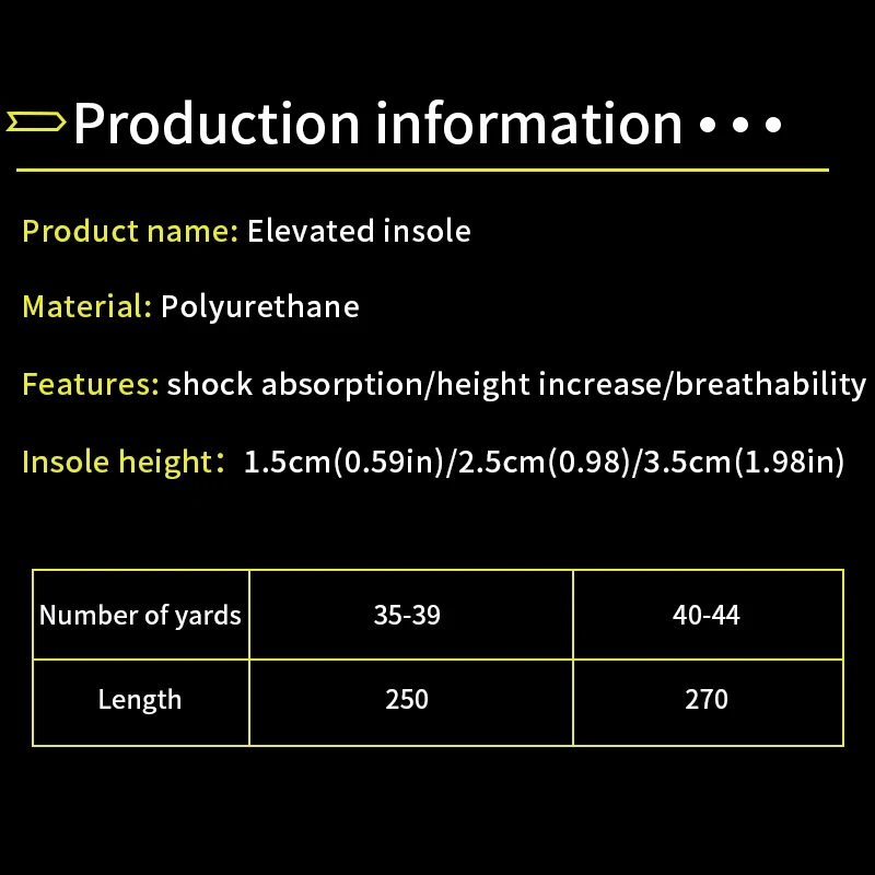 Height increase full-length shoe insoles