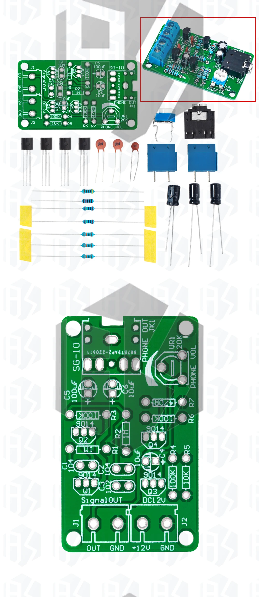 Weißes Rauschen Signal generator DIY Kit elektronisches Kit 2-Kanal-Ausgang für Burn-In-Test-Therapie auf Schlaflos igkeit Rausch generator – Detail 5