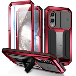 Rugged Armor Shockproof Protective Case with Full Coverage Aluminum Metal Cover - Galaxy S26 (Red)