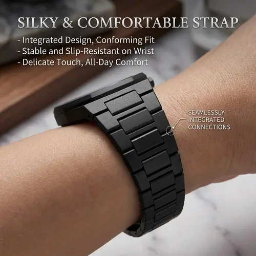 1pc All-Black Metal Chain Watch with Octagonal Bezel, Unique Markings, Simple and Stylish, Unisex, Trendy and Versatile - Image 6