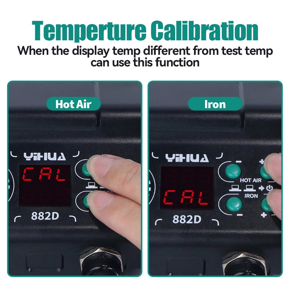 Hot Air Gun Soldering Tool 882D Soldering Station LCD Digital 2 In 1 750W Rework SMD Soldering Iron For BGA PCB IC Welding Repair