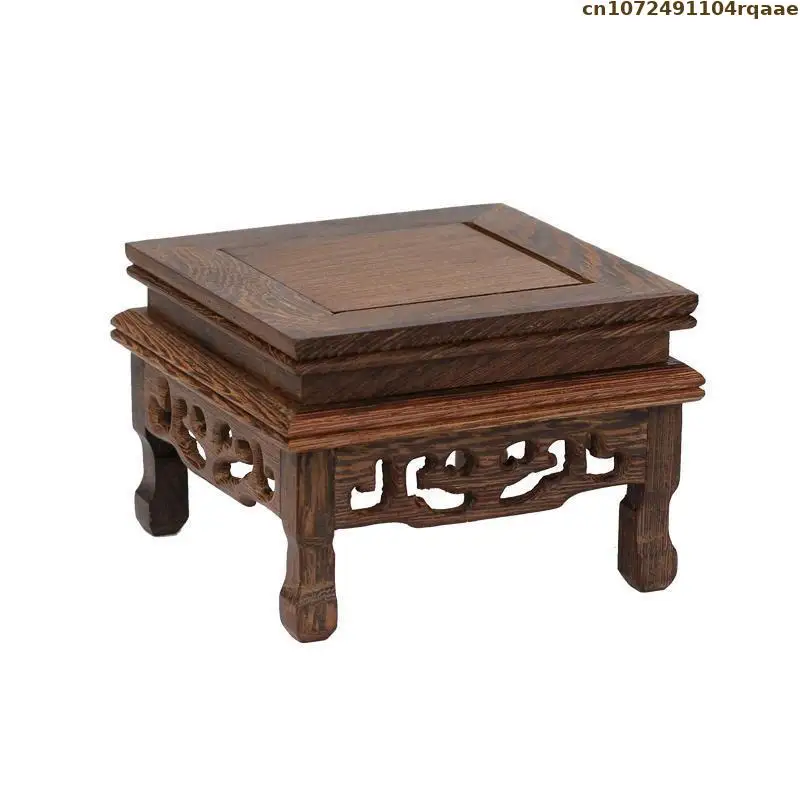 Wooden Standing Flower Base Plant Bonsai Shelf Fish Tank Tea Sets Log Lathe Scaffold Flower Pot Display Rack Flowerpot Holder