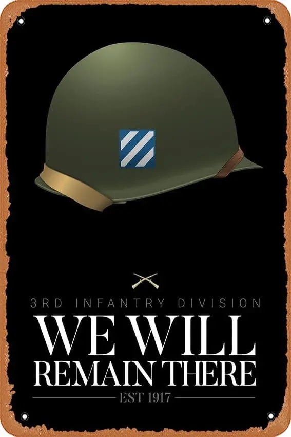 3-е пехотное подразделение, военный головной убор, Ретро винтажный телефон, знак 8x12 дюймов.