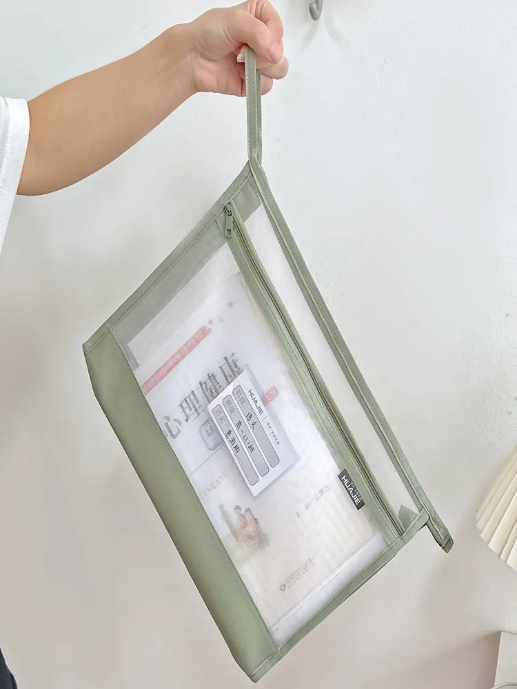 Mesh Storage Bag Large A4 Clear Mesh Organiser With Double Zip Spacious Portable Handmade Storage Bag