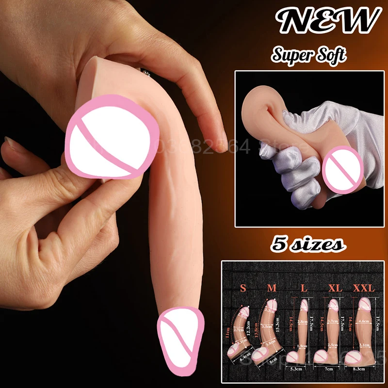Super Soft Realistic Penis Silicone Gode Dildo Dick Cock Vagina G-Spot Stimulation Masturbator Adult Sex Toys For Woman 5 size sex toys