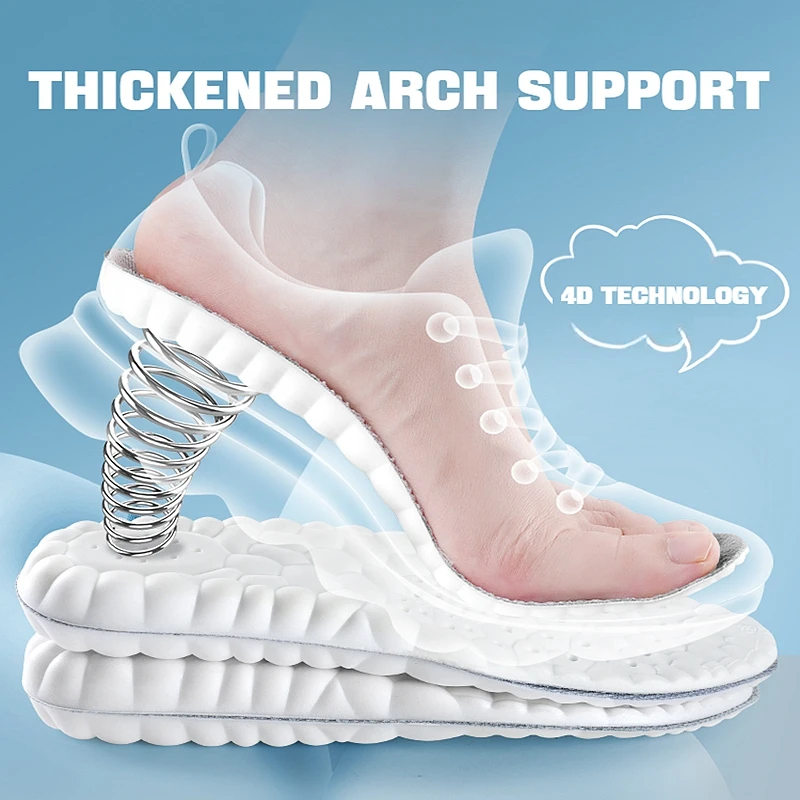 1Pair 4D Soft Plantar Fasciitis Insole Shoes Insoles for Feet Arch Support Orthopedic Inserts Sports Shock Absorption_voghion.com