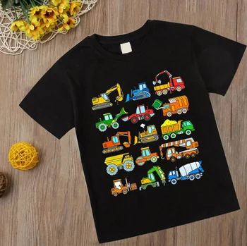 Summer Excavator & Firetruck T-Shirt – 1