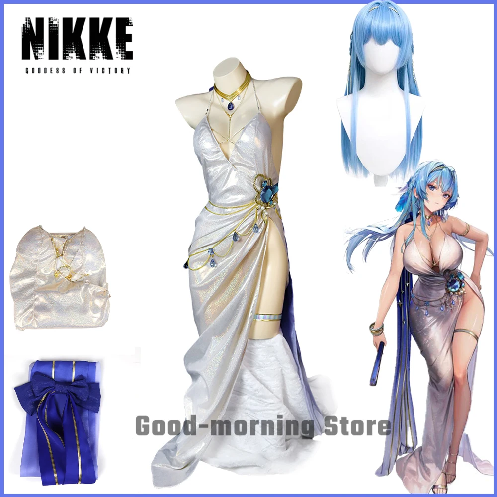 

New Game NIKKE The Goddess Of Victory Helen Cosplay Costume Wig Suit Elegant White Sexy Derss Halloween Party Women Uniform
