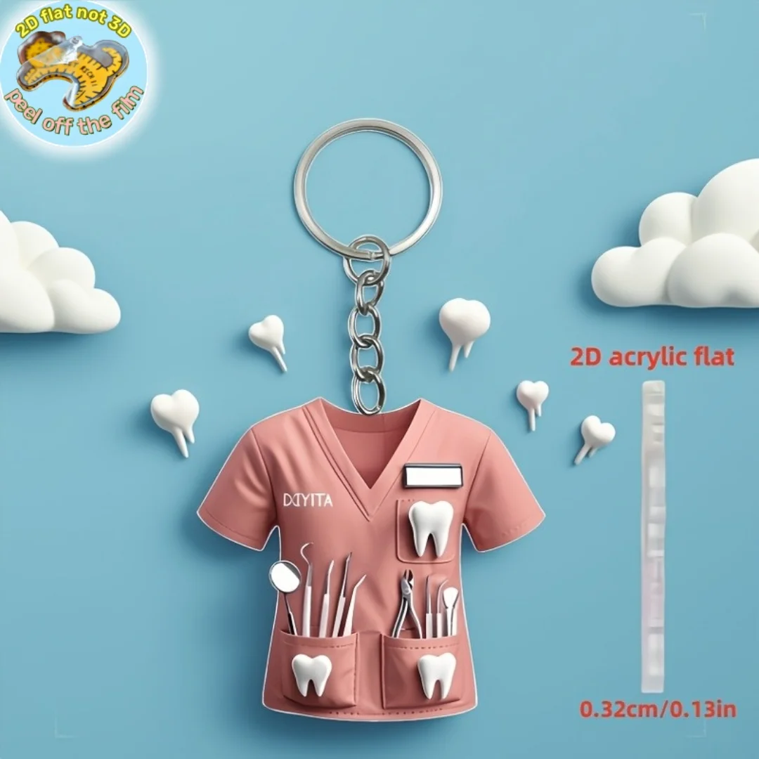 JOVIVI dentifricio dentifricio portachiavi con incisione portachiavi portachiavi dentista regalo
