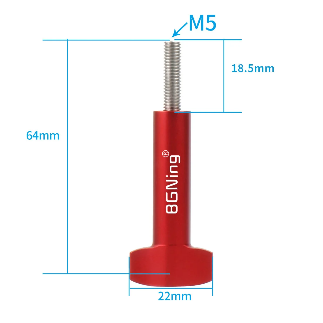 M5 Thread Bolt Stainless Steel Aluminium Alloy T Hand Tighten Screw Clamping Kno