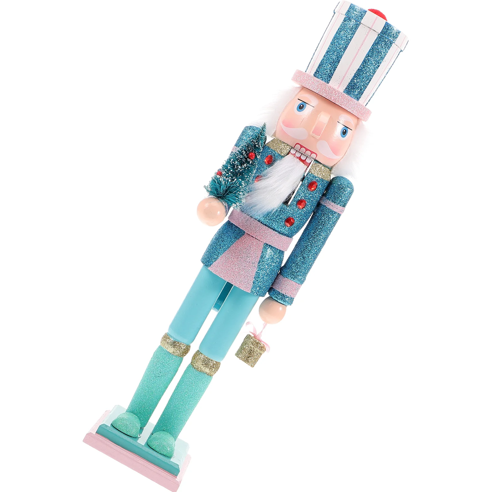 

Wooden Nutcracker Soldier Figurine Christmas Desktop Decoration Traditional Nutcracker Miniature Xmas Nutcracker 38.5x10x8cm