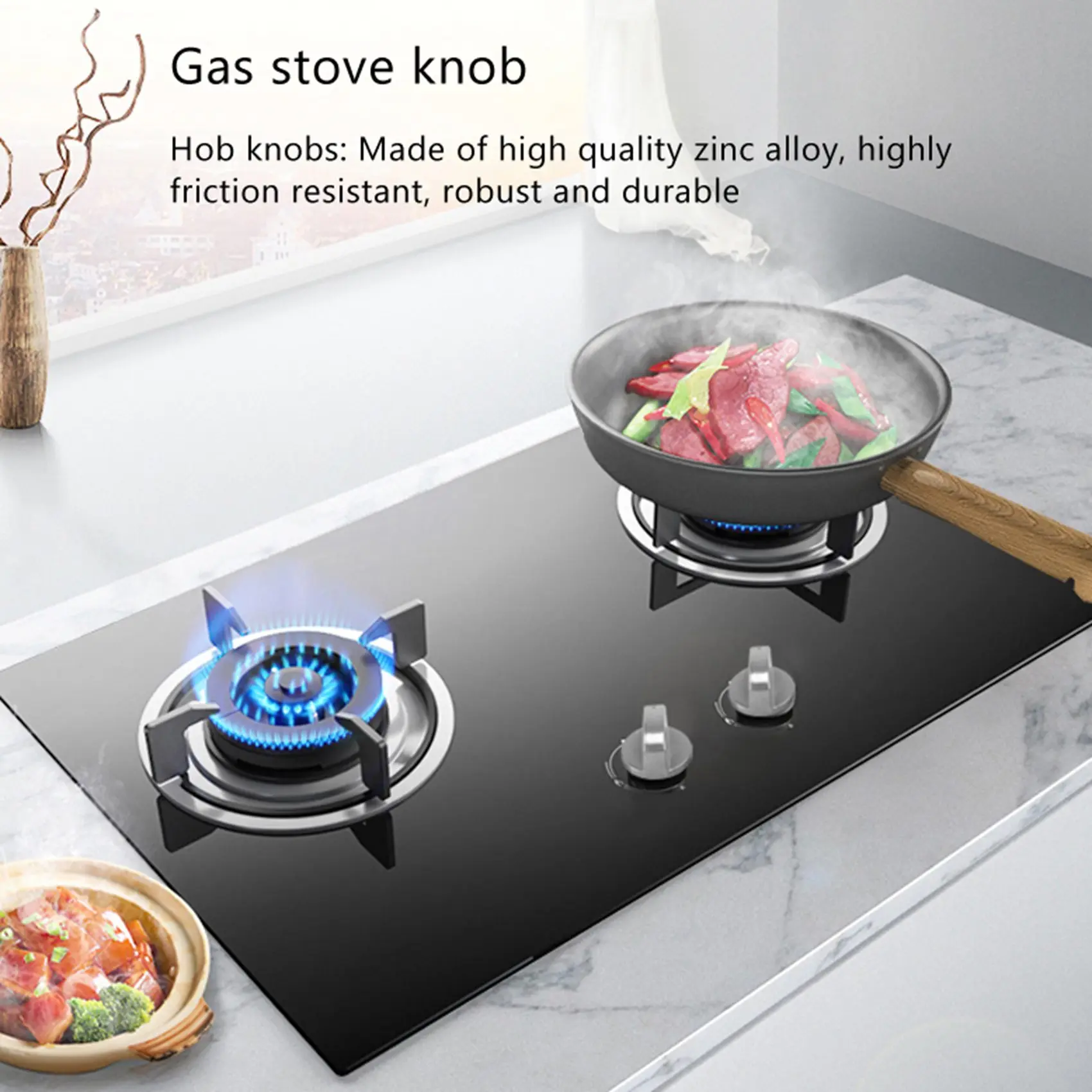 4 pieces knob stove gas cooker knobs metal gas cooker knob control metal stove knobs for the kitchen 6mm
