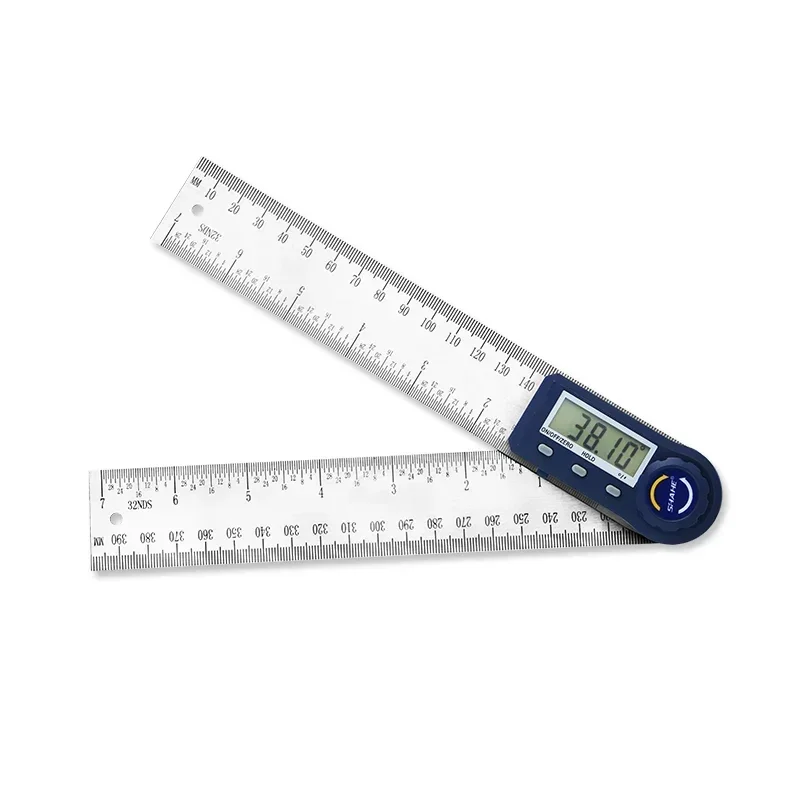 Digital Angle Finder Protractor,2-in-1 Digital Miter Saw Protractor,200/300mm Stainless Steel Angle Ruler Measuring Tool