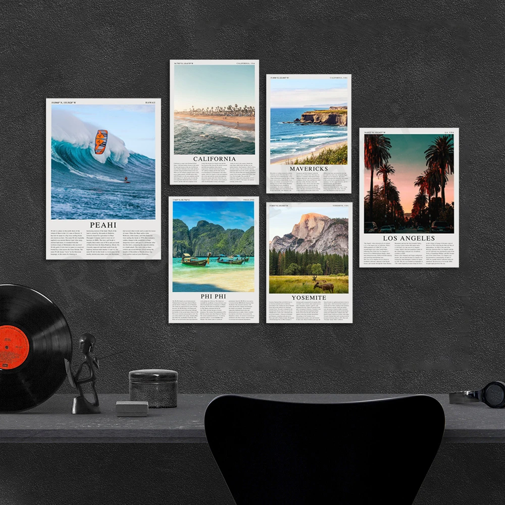 Pippi Thailandia, Piramide Maya Di Tulum, Messico, Usa, New York, California, Philadelphia, Yosemite, Hawaii Surf Travel Poster