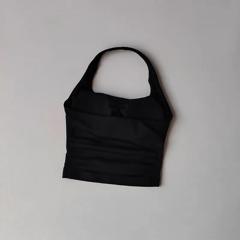 2PCs Peach High Waist Belly Hip Lifting Sports Bras Shorts Suit Gathering Shock-proof Neck Halter Yoga Suit Running Fitness Set