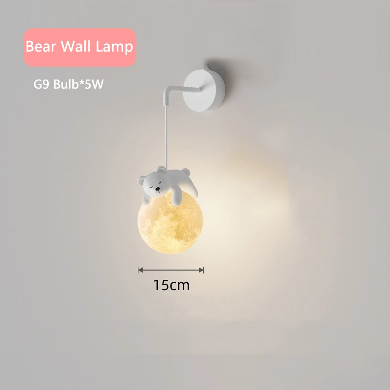 Lampada Da Parete 3D Luna E Animali - LED Dimmabile Per Camera Bambini - Foto 3