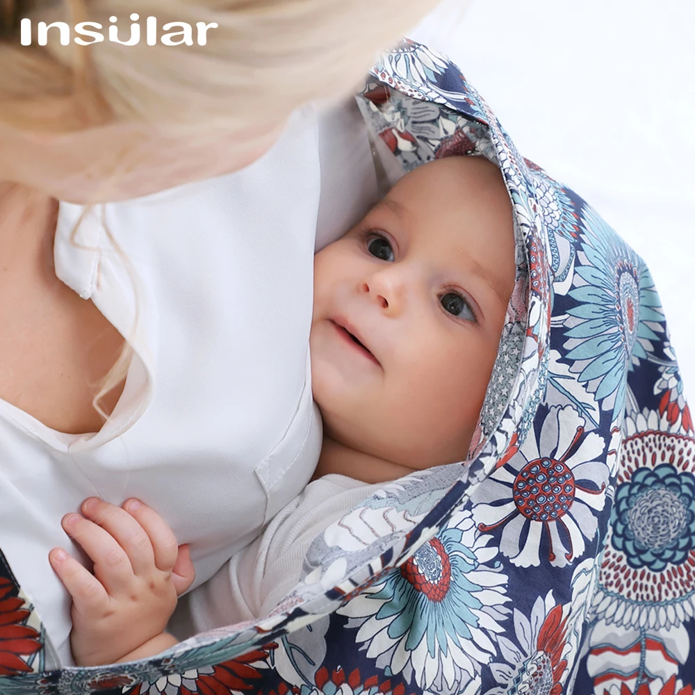 INSULAR Mommy Breastfeeding Cover Breathable Nursing Feeding Scarf Muslin Nursing Cloth Pure Cotton Large Cape Apron 70x100CM