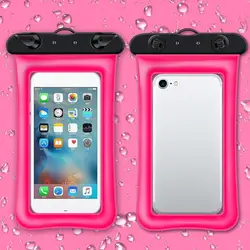 Waterproof Floating Airbag Phone Pouch with Highly Sensitive Touchscreen (Pink)