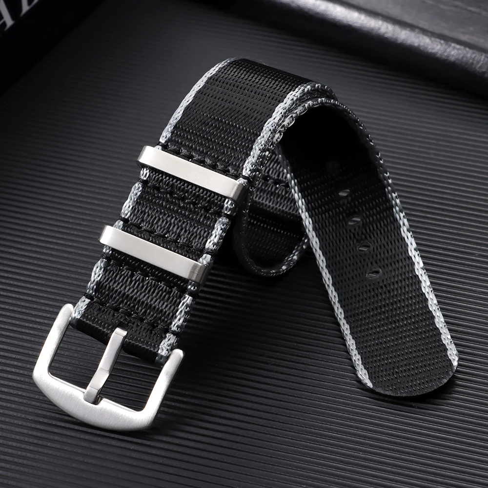 Nylon Canvas Watch Strap Bracelet - Military Sport Style, Unisex Replacement Watch Band (20mm/22mm)