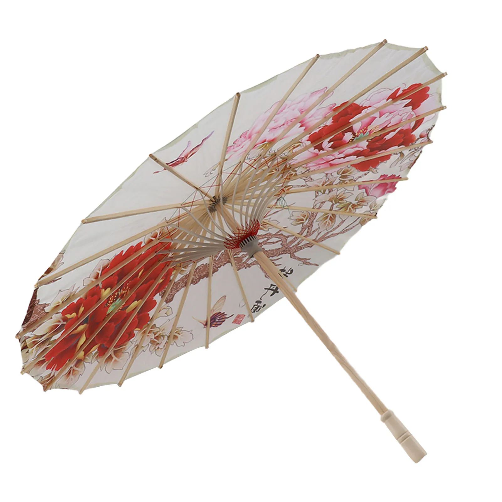 

Chinese Oil Paper Umbrella Peony Pattern Classical Decorative DIY Painting Umbrellas For Wedding Party Stage Decoration