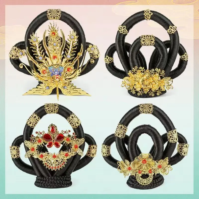 Orihan Ancient Chinese Tang Han Dunhuang Dance Costume Wig and Hair Accessories