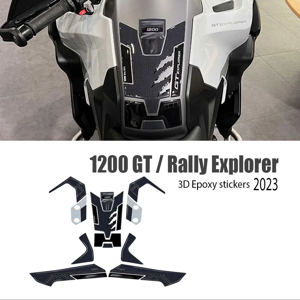 

Аксессуары для Tiger 1200 GT Explorer, 3D эпоксидная смола, защитный комплект, топливный бак для Tiger 1200 Rally Explorer 2023