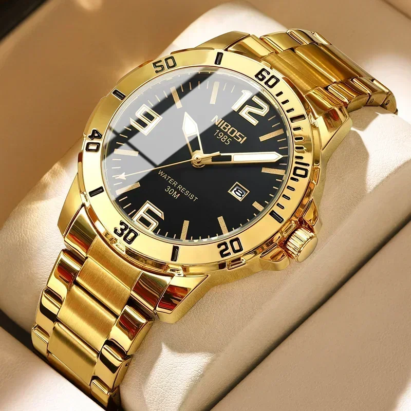 NIBOSI 10pcs Watches for Men Luxury Luminous Waterproof Watch Male Clock Calendar Man Quartz Wristwatches Relogio Masculino