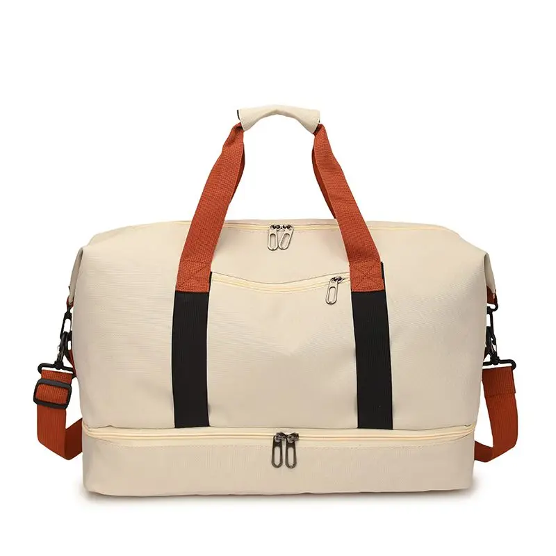 Portable Travel Gym Bag with Shoe Compartment and Shoulder Strap