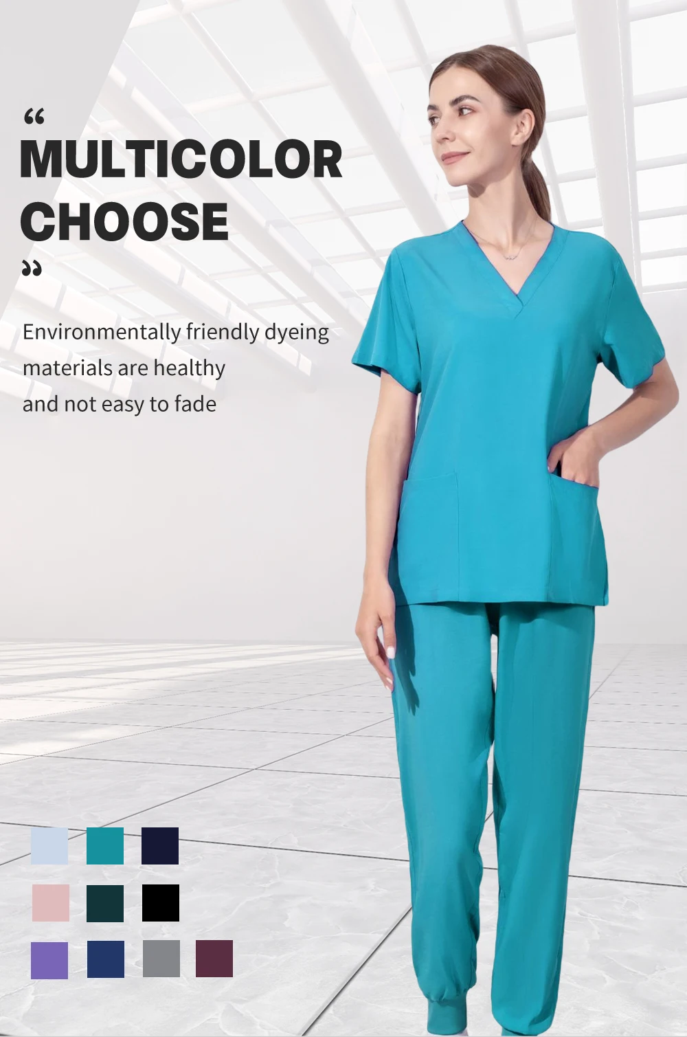 Wholesale Women Wear Scrub Suits Hospital Doctor Working Uniform Medical Surgical Multicolor Unisex Uniform nurse accessories