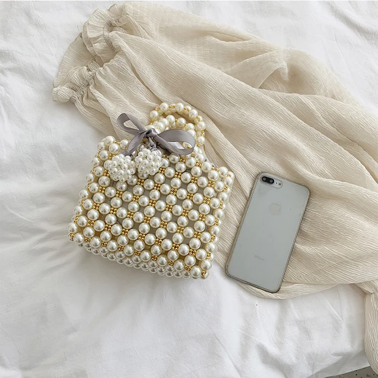 Mini Pearl Bag Handmade Vintage EVA Beaded Fashion Banquet Party Shoulder Bag Female 2019 Wedding Bags Luxury Women's Coin Purse coach wristlet