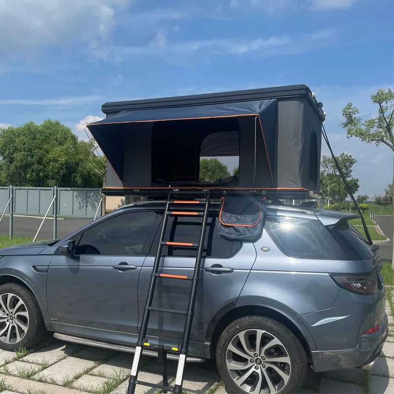 

Automatic 2 Persons Car Roof Top Mount Tents Pop Up Easy Set Up Rectangle Shape Aluminum Hard Shell SUV Pickup