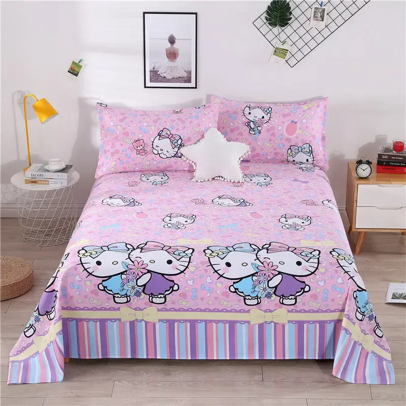 Sanrio hello kitty bed sheet student dorm bed sheet pillowcase girl sheet bedding set quilt bedspread Sanrio hello kitty bed sheet student dorm bed sheet pillowcase girl sheet bedding set quilt bedspread