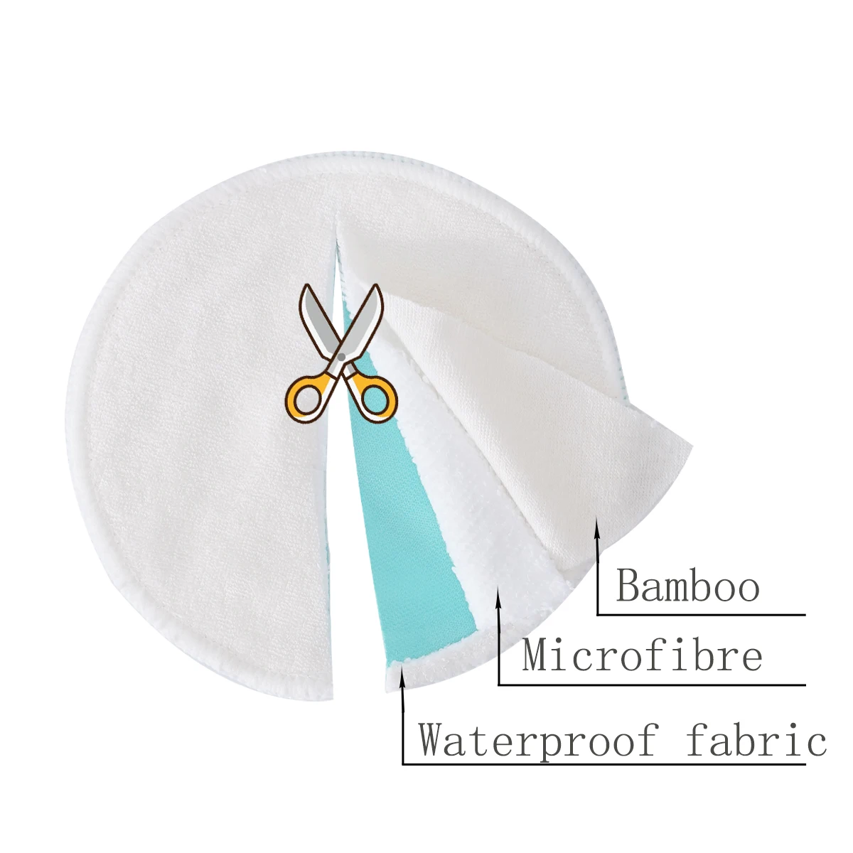 HappyFlute 10pcs Random Color Bamboo Pads Reusable Washable Breast Pads Absorbent Breast Pads For Breastfeeding 4