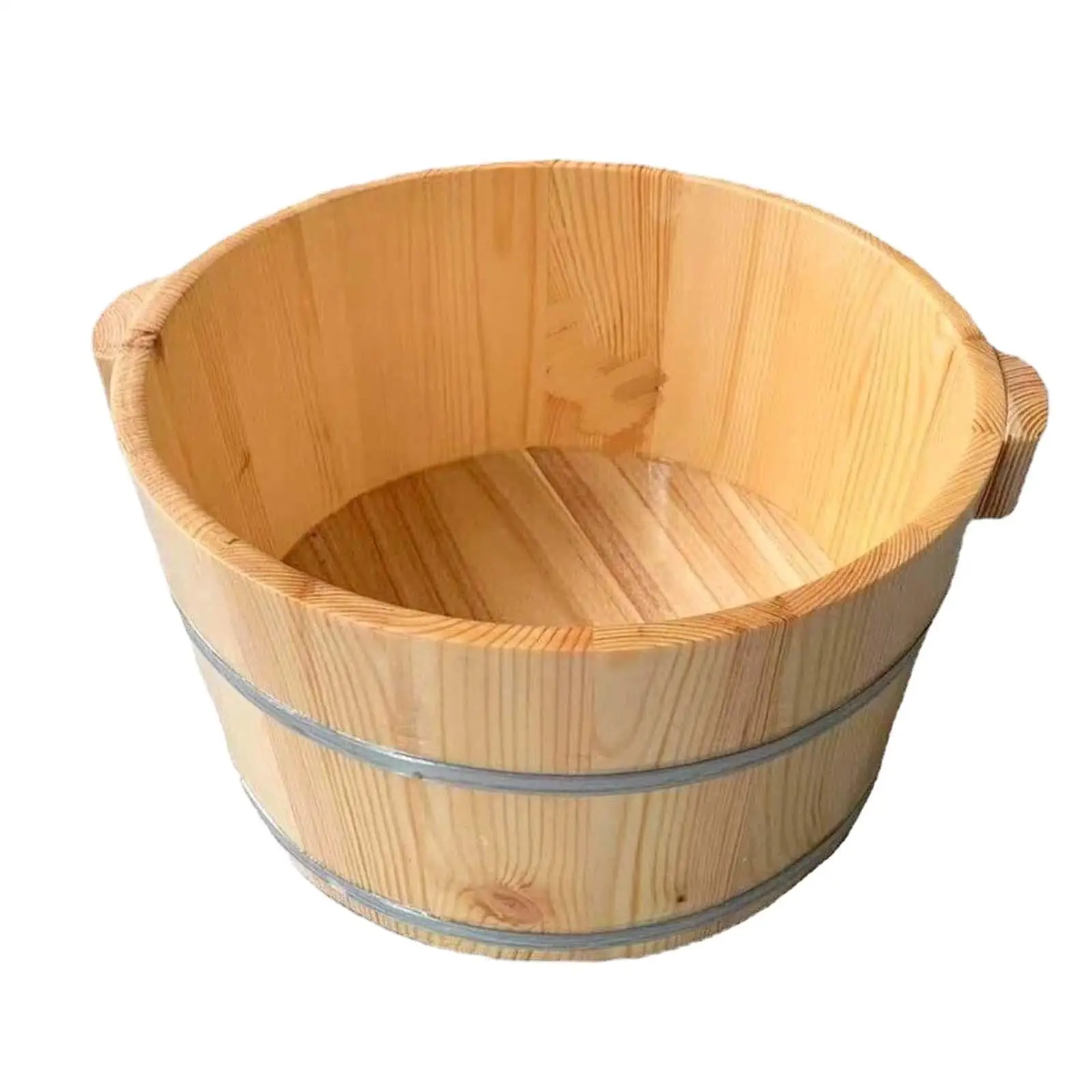 Wood Foot Footbath Bucket with Handle Home Foot SPA Wooden Foot Basin for Soaking Feet Sauna Bathroom Outdoor Women and Men Home