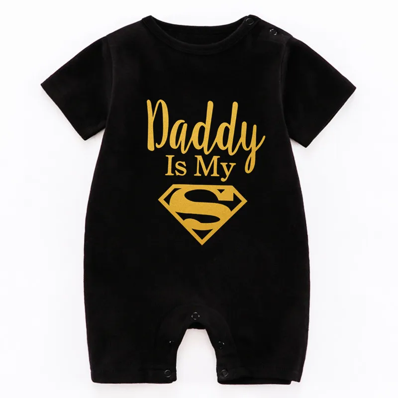 Daddy Is My Hero Funny Print Baby Romper Newborn Baby Boys Girls Clothes Infant Baby Jumpsuit Cute Casual Baby Clothes Warm Baby Bodysuits 