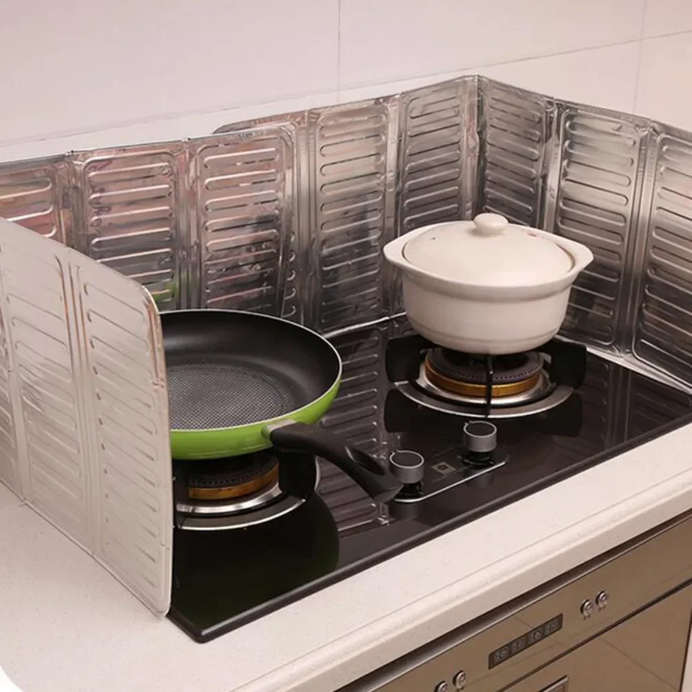 Kitchen Aluminium Anti-oil Plate Foldable Stove Heat Insulation Splash Proof Baffle Wall Protected Screens Kitchen Accessories