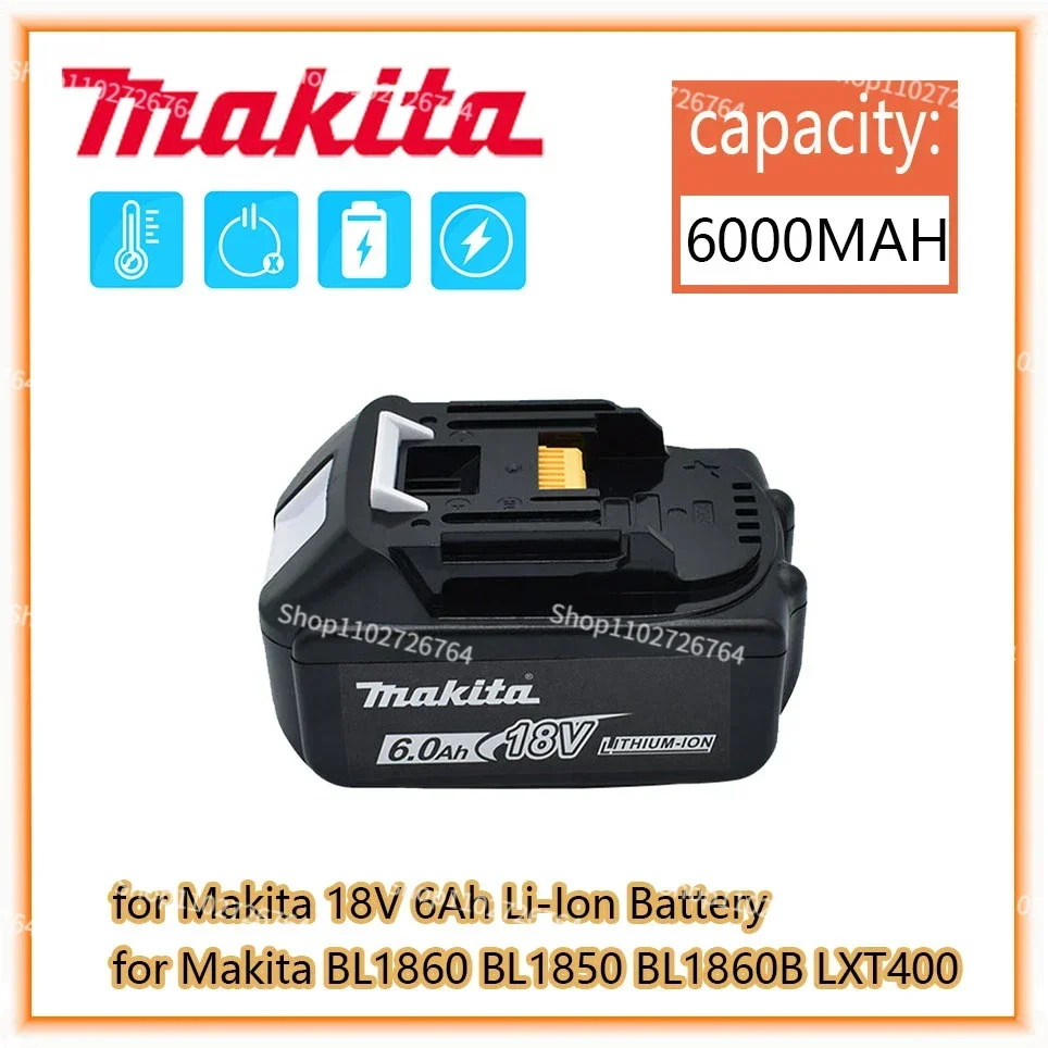 

Makita Original 18V 6000mAh Lithium ion Rechargeable Battery 18v drill Replacement Batteries BL1860 BL1830 BL1850 BL1860B